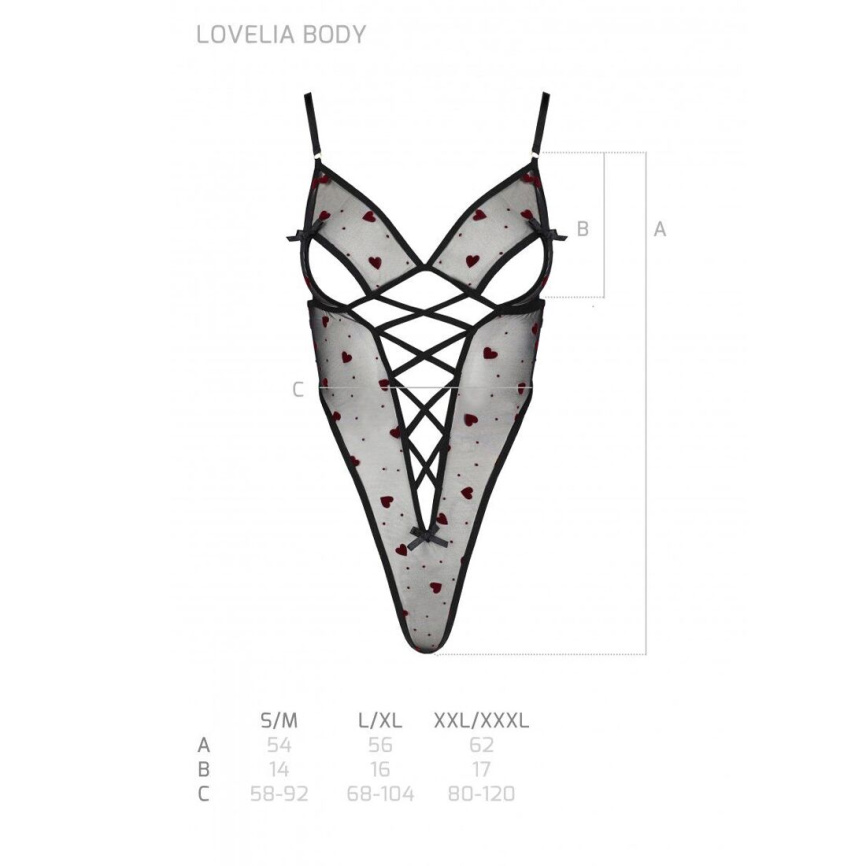 Еротичний боді з малюнком Passion LOVELIA BODY L/XL, black фото 7