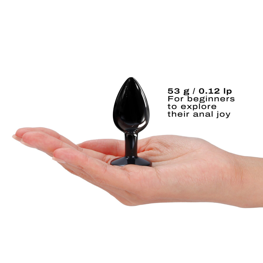 Металева анальна пробка з кристалом Dorcel Diamond Plug Black S фото 4