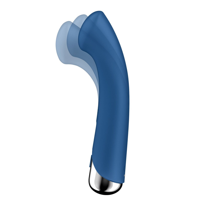Вібратор з ротацією Satisfyer Spinning G-Spot 1 Blue, плоский майданчик для стимуляції точки G фото 2