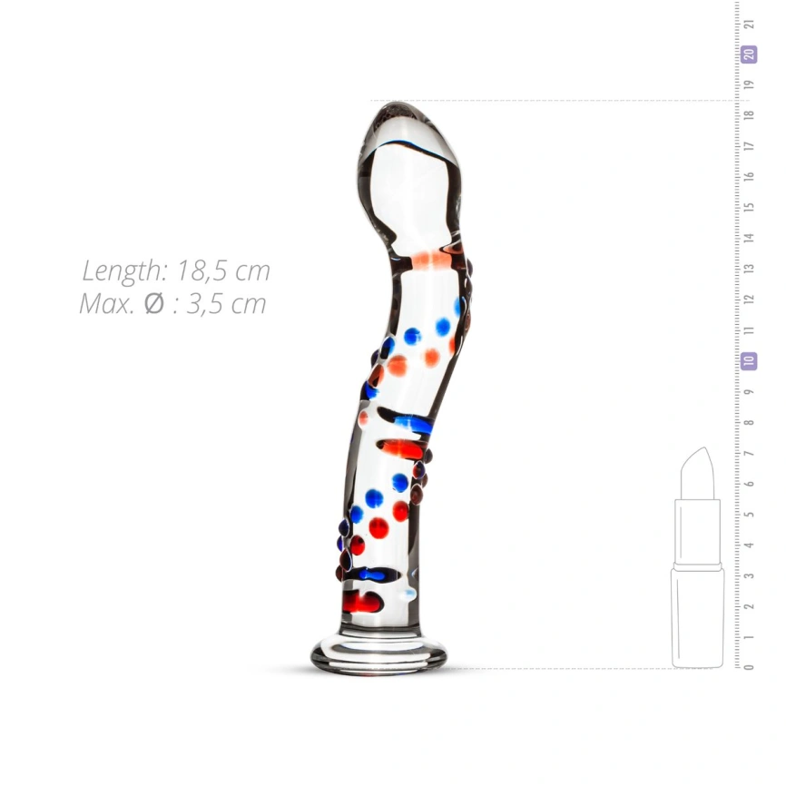 Стеклянный дилдо с изгибами и рисунком Gildo Glass Dildo No. 3 фото 5