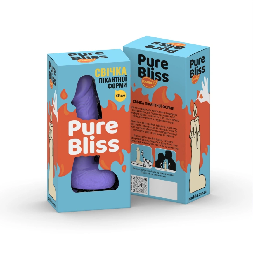 Свеча в виде члена Pure Bliss BIG Violet 18 см фото 7