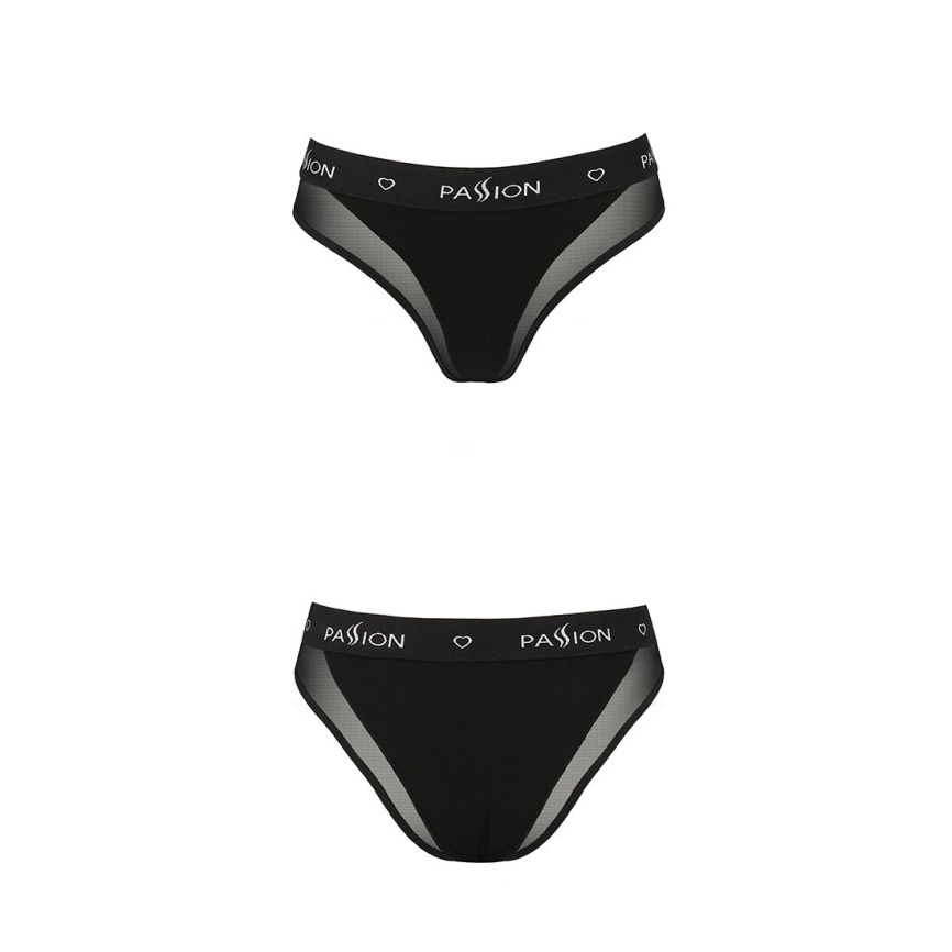Трусики з прозорою вставкою Passion PS002 PANTIES S, black фото 5