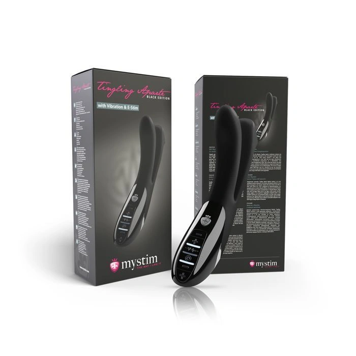 Вибратор двойной с электростимуляцией Mystim Tingling Aparte eStim Black, миостимулятор фото 7