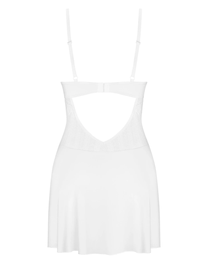 Пеньюар Obsessive Alissium chemise & thong, M/L, кружевной лиф, стринги в комплекте фото 5
