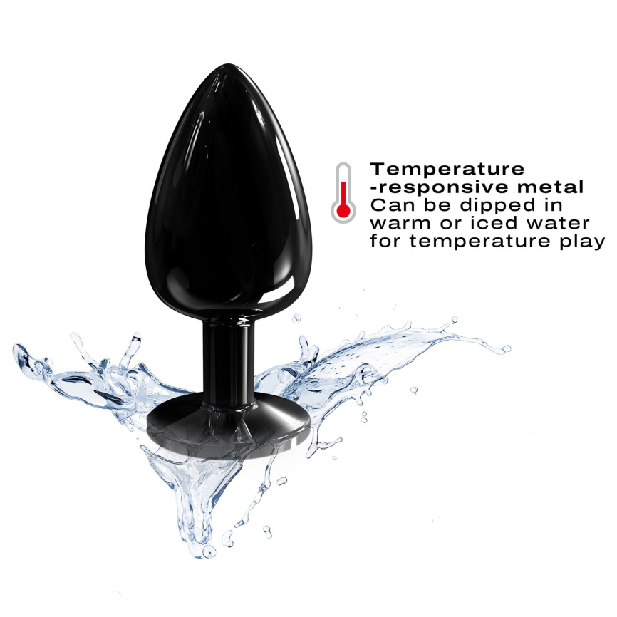 Металева анальна пробка з кристалом Dorcel Diamond Plug Black L фото 4