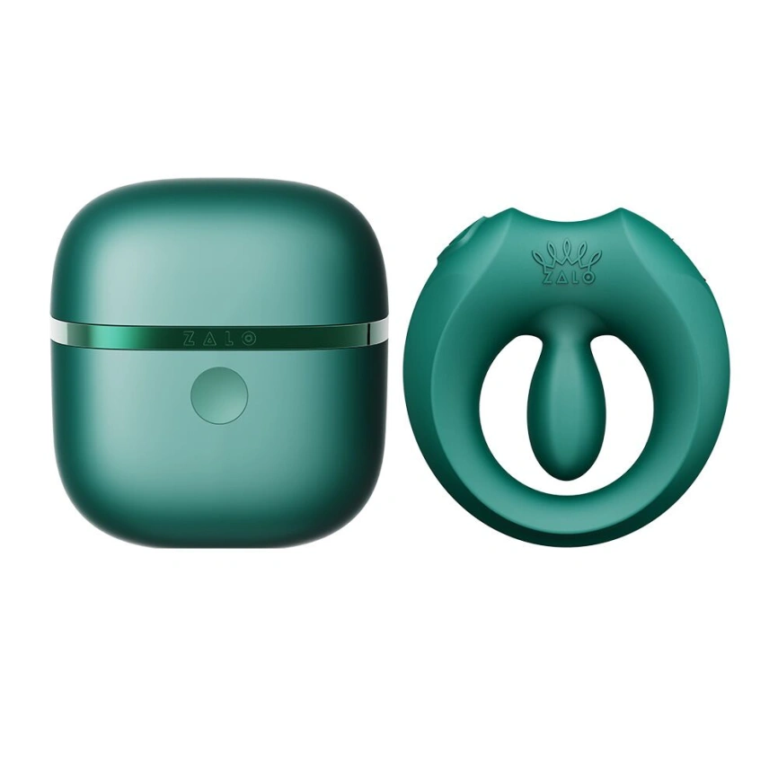 Эрекционное смарт-виброкольцо Zalo Apis Turquoise Green, до 4 часов работы, зарядный кейс фото 7