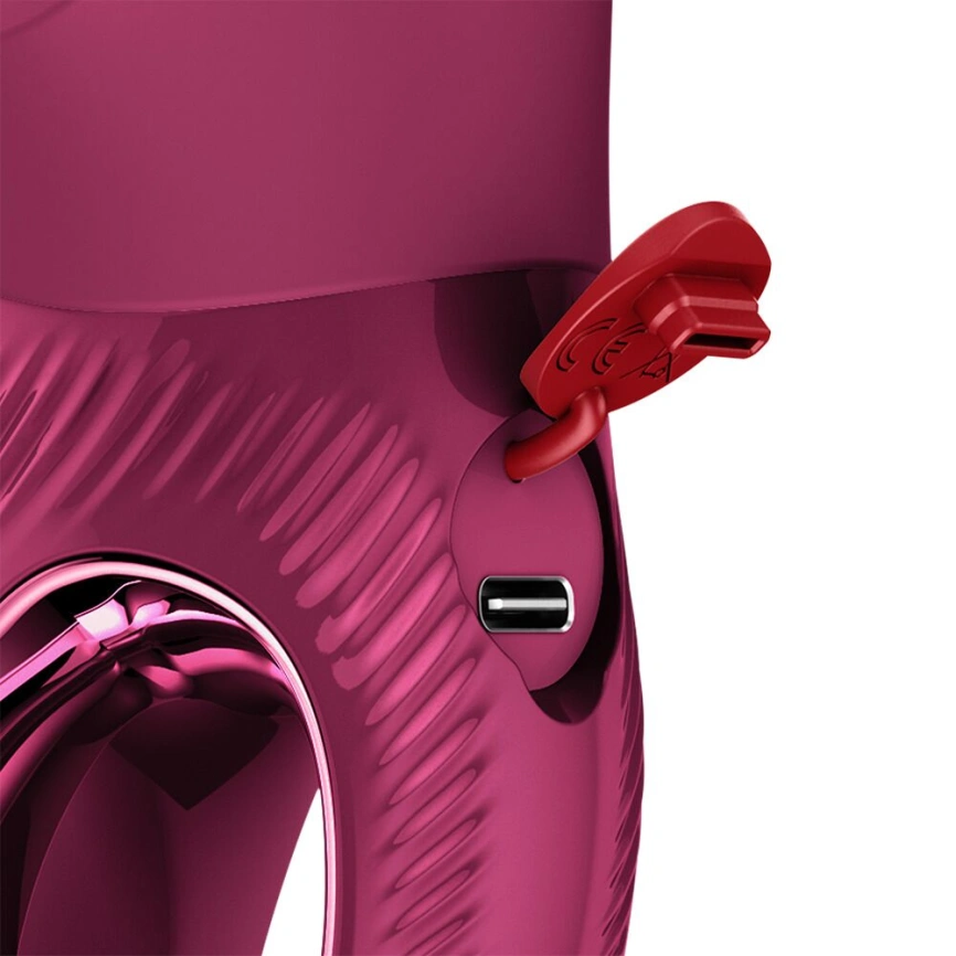 Вибратор-кролик Fun Factory MISS BI Wine Red, 2 независимых мотора, диаметр 4,2 см фото 6