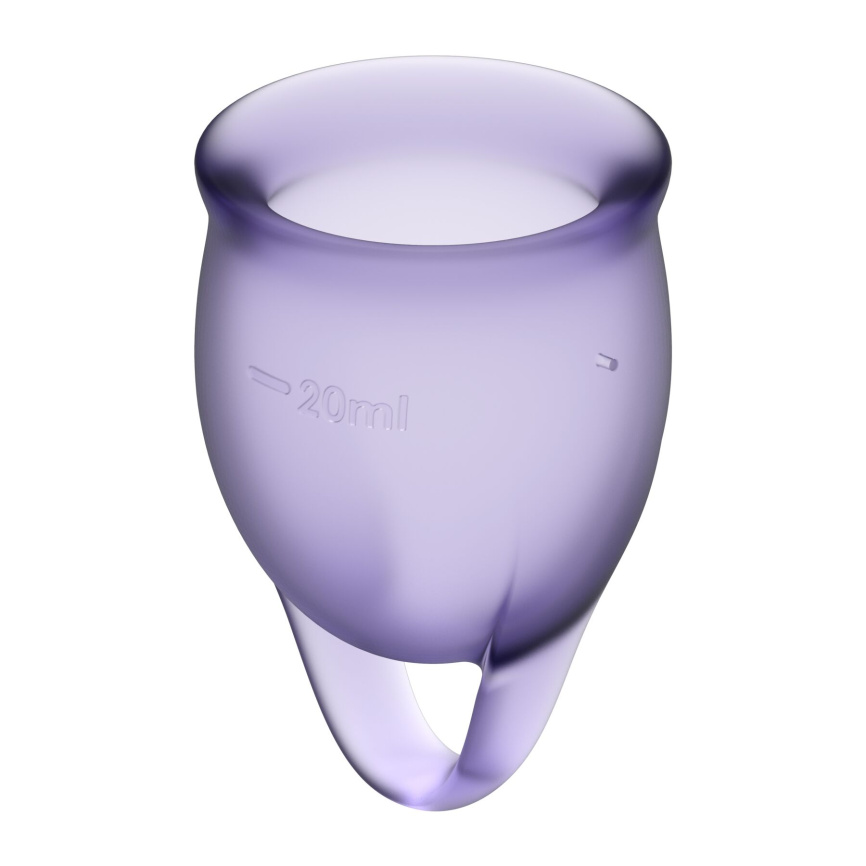 Набір менструальних чаш Satisfyer Feel Confident (lila), 15мл та 20мл, мішечок для зберігання фото 2