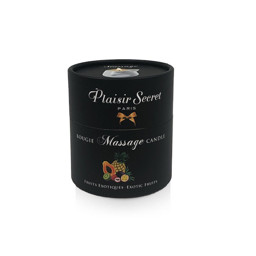 Масажна свічка Plaisirs Secrets Pineapple Mango (80 мл) подарункова упаковка, керамічний посуд фото 2