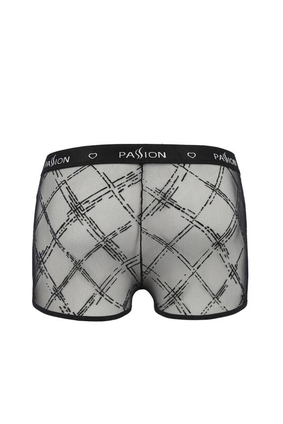 Чоловічі прозорі боксери Passion 032 SHORT JAMES L/XL Black, сітка фото 4