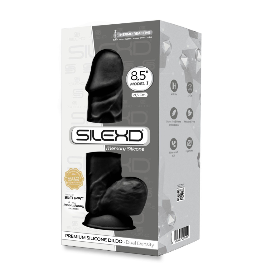 Фалоімітатор SilexD Norman Black (MODEL 4 size 8.5in), двошаровий, силікон + Silexpan, діаметр 5 см фото 3