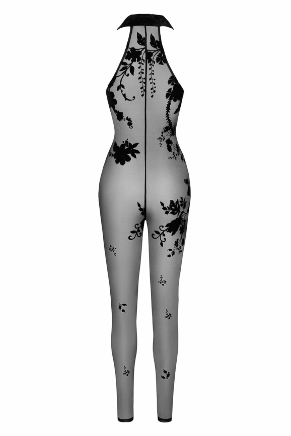 Бодістокінг Noir Handmade F315 Ego, XL, black, прозорий, верх халтер, блискавка на все тіло фото 6