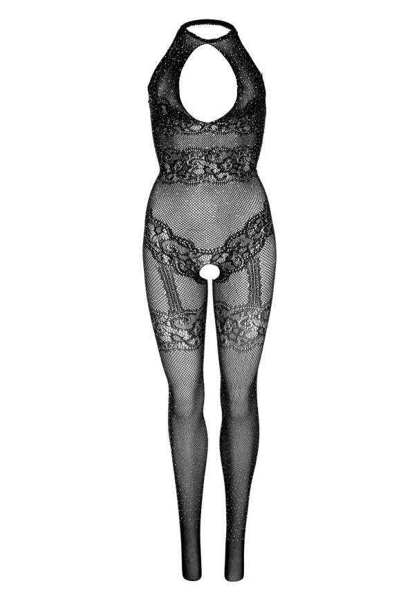 Бодістокінг Leg Avenue Rhinestone Lace and Net Bodystocking OS Black фото 6