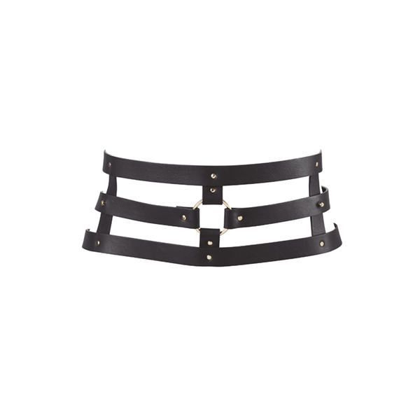 Портупея-пояс Bijoux Indiscrets MAZE - Wide Belt and Restraints Black, екошкіра фото 1