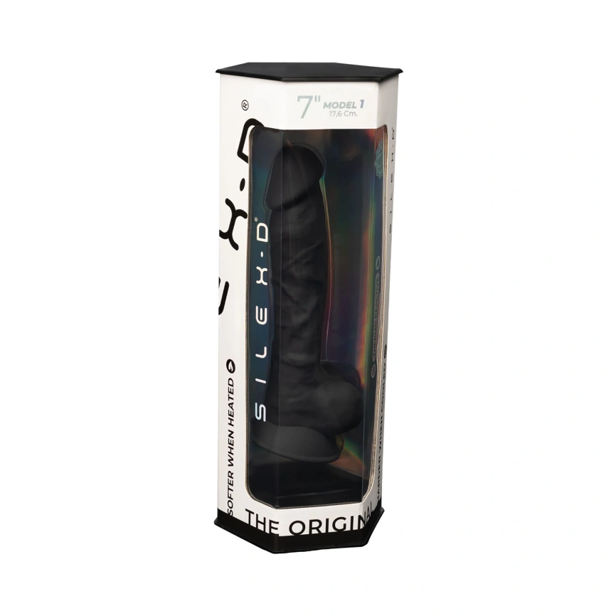 Фаллоимитатор SilexD Johnny Black (MODEL 1 size 7in), двухслойный, силикон+Silexpan, диаметр 3,8см фото 8