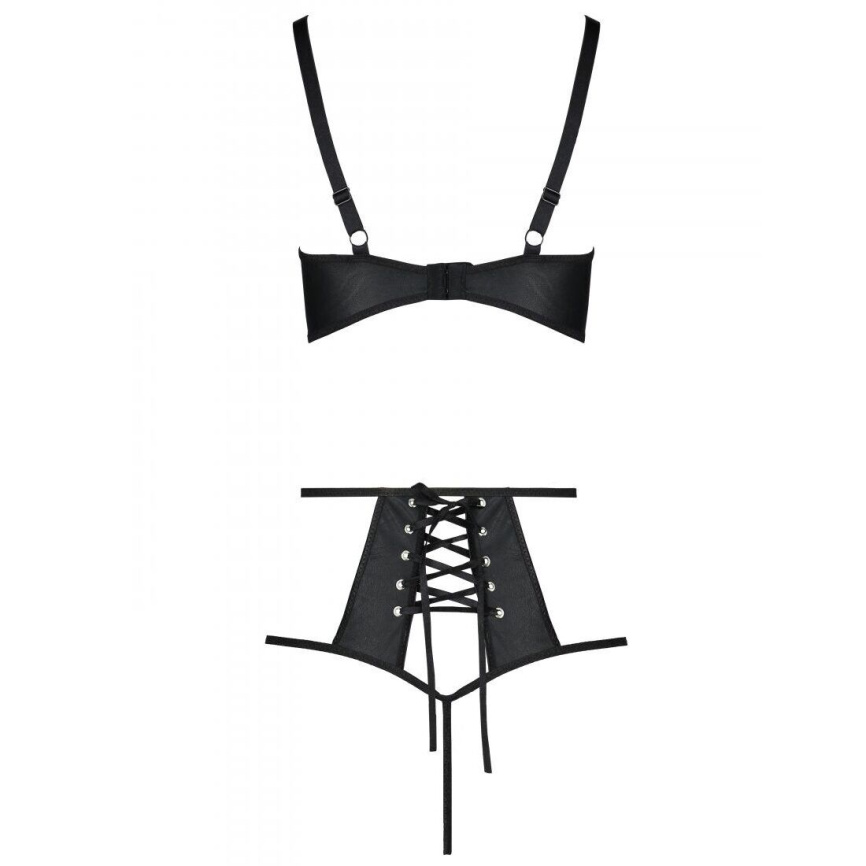 Розпродаж!!! Комплект з екошкіри Passion Tamaris Set black L/XL, бюстгальтер та трусики фото 4
