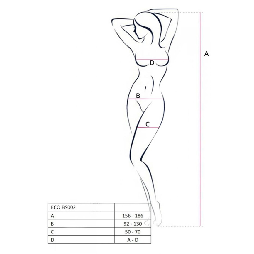 Бодістокінг Passion ECO BS002 white, відкритий доступ, імітація підв’язок, абстрактний малюнок фото 12