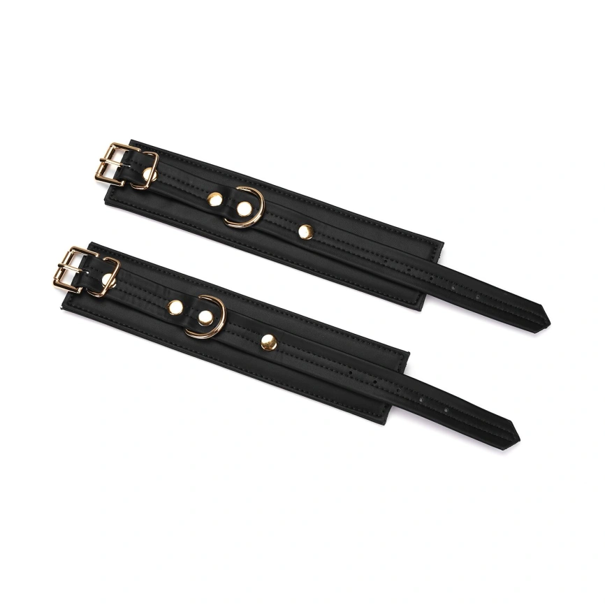 Наручники с цепочкой Liebe Seele Black Organosilicon Wrist Cuff, экокожа фото 4