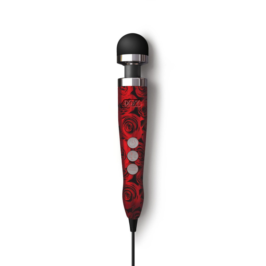Вібромасажер DOXY Die Cast 3 ROSE PATTERN, дуже потужний, живлення 220В, металевий корпус фото 1