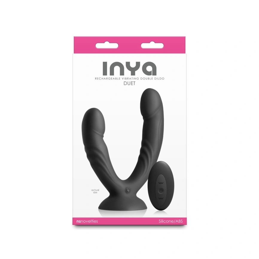 Двойной дилдо с вибрацией NS Novelties INYA - Duet - Black фото 3