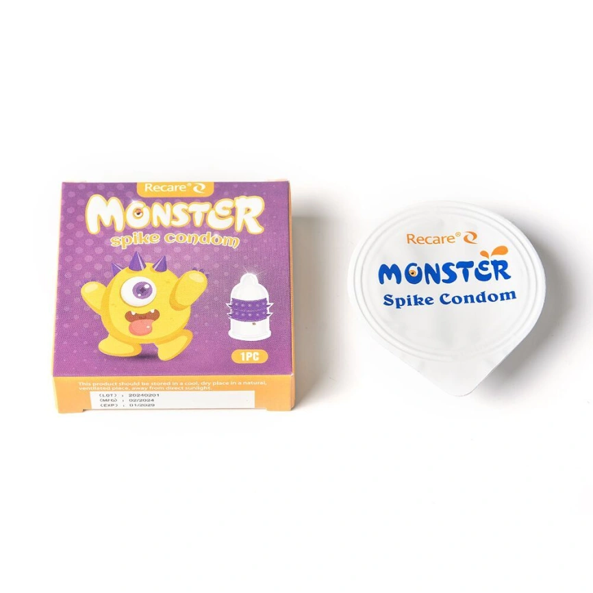 Насадка на член Recare Yellow Monster Spike Condom (мятая упаковка!!!) фото 5