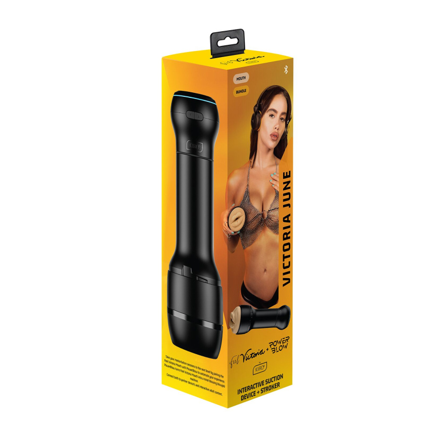Мастурбатор-ротик Kiiroo FeelVictoria Mouth зі всмоктувальною інтерактивною насадкою PowerBlow Combo Set фото 1