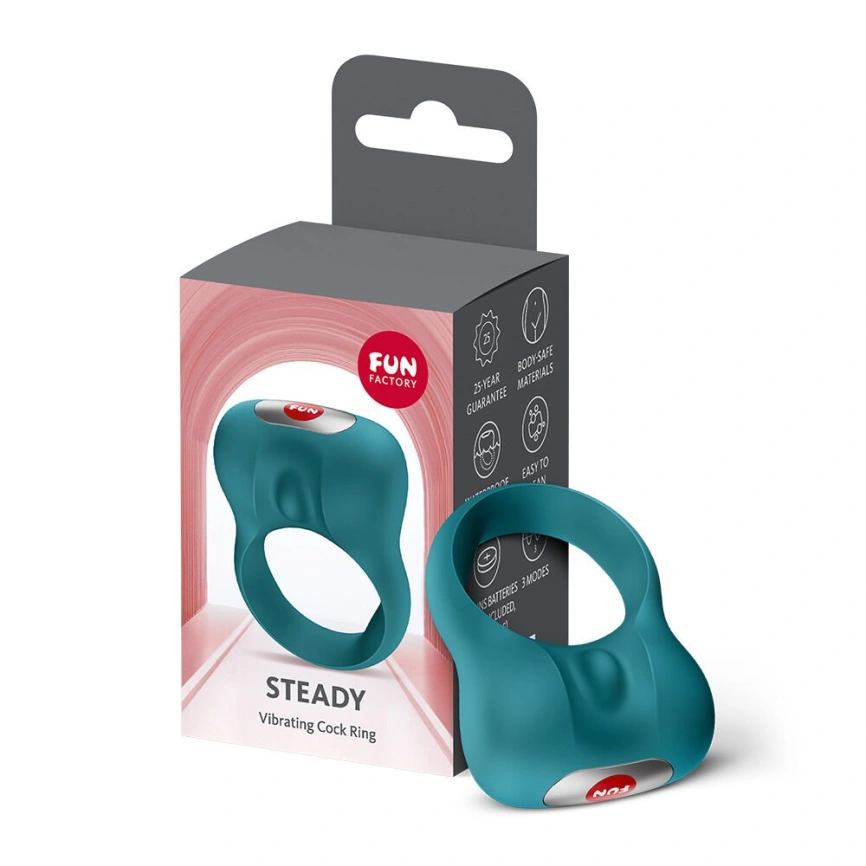 Эрекционное виброкольцо Fun Factory Steady Bottle Green фото 4