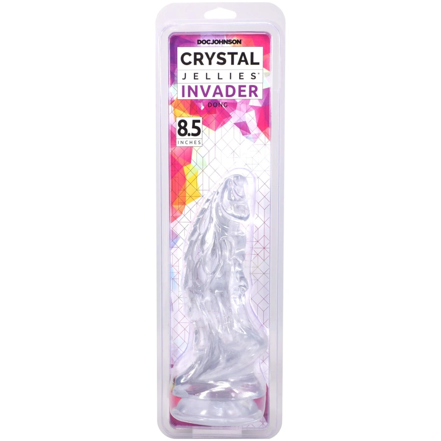 Фэнтезийный фаллоимитатор Doc Johnson Crystal Jellies - Invader Dong 8.5 Inch - Clear фото 5