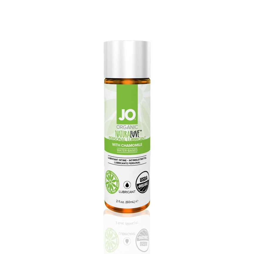 Змазка на водній основі JO NATURALOVE — ORGANIC (60 мл) з екстрактом листя агави та ромашки фото 1