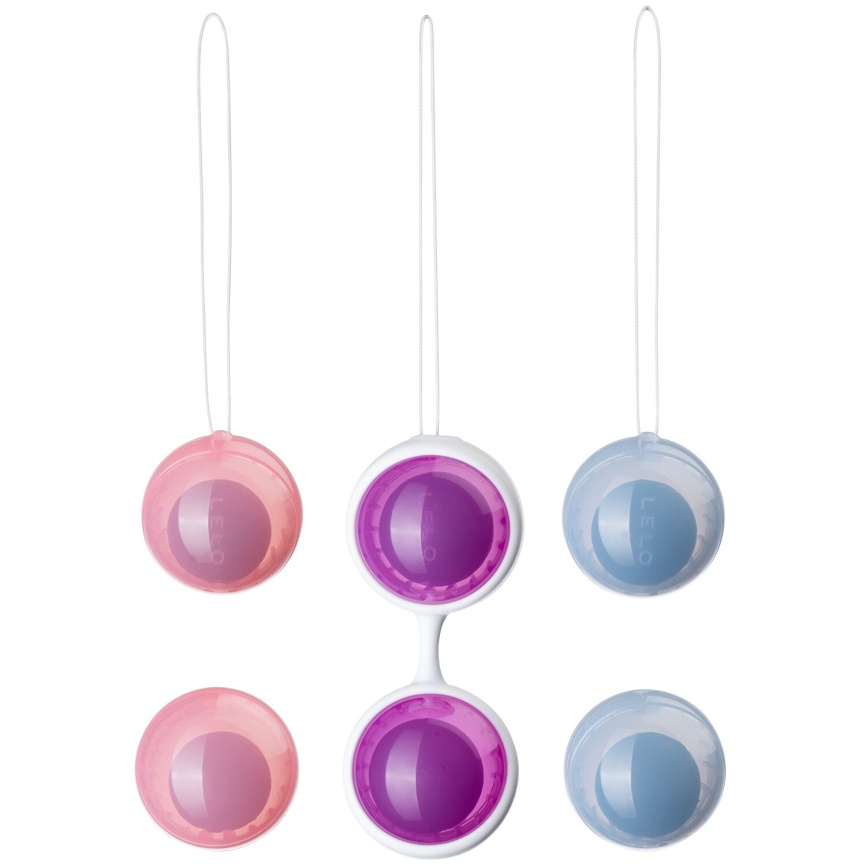 Набір вагінальних кульок LELO Beads Plus, діаметр 3,5 см, змінне навантаження 2х28, 2х37 та 2х60 г фото 2