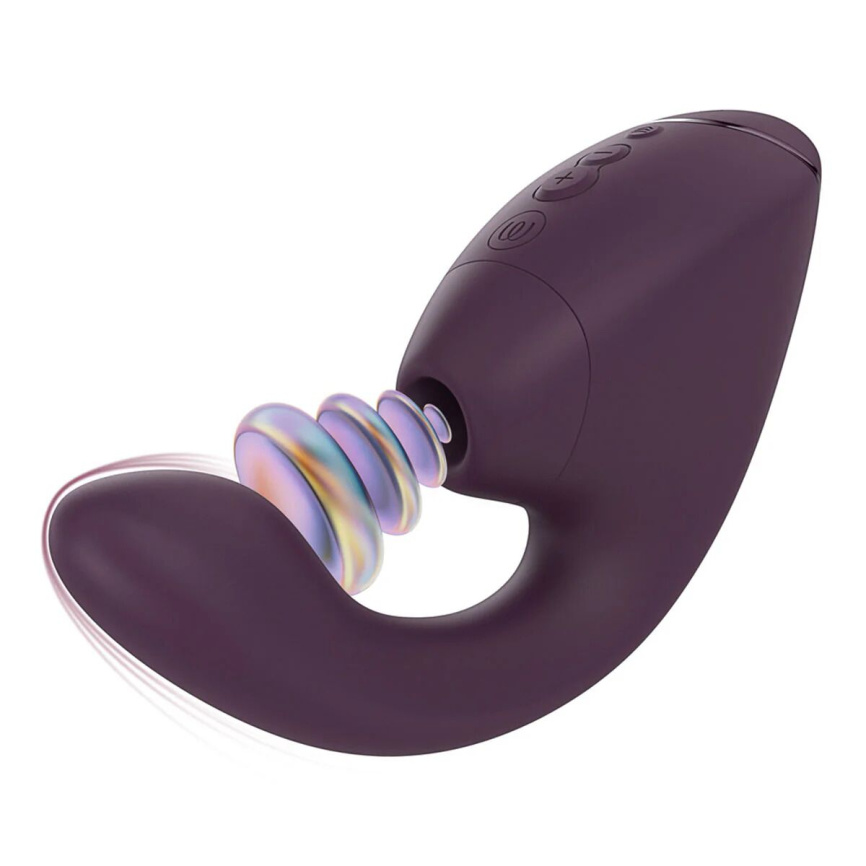 Подвійний вакуумний кліторальний стимулятор з вібрацією Womanizer Next Duo - Dark Purple фото 2