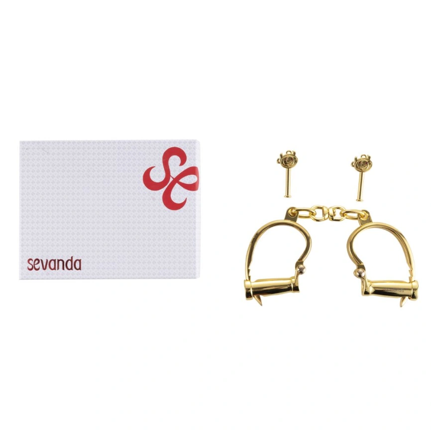 Наручники LOCKINK Love-slave Handcuffs, золотистые, металлические, в форме стремян фото 7