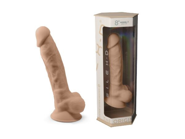 Фалоімітатор SilexD Vetus Flesh (MODEL 1 size 8in), двошаровий, силікон + Silexpan, діаметр 4,2см фото 11