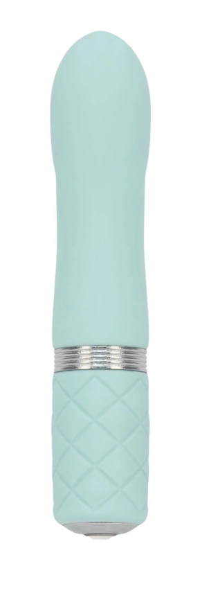 Роскошный вибратор PILLOW TALK - Flirty Teal с кристаллом Swarovski, гибкая головка фото 1