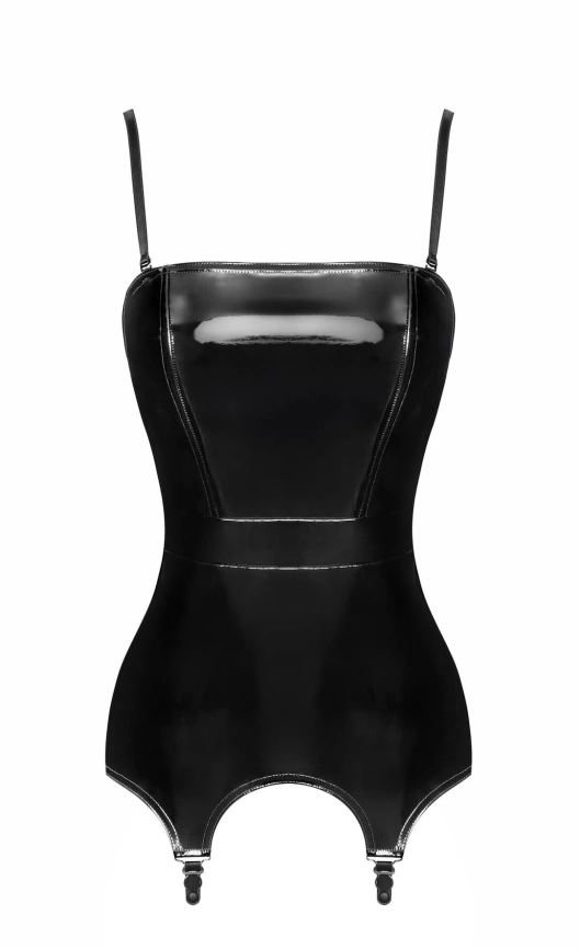 Корсет с подвязками для чулок Noir Handmade F381 Dominae Venom PVC corset-belt L фото 6
