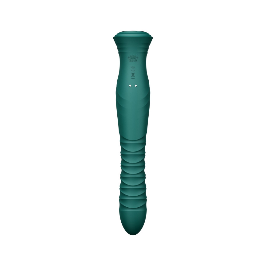 Смарт пульсатор-кролик з вібрацією Zalo Mose 2 Turquoise Green, підігрів до 42 °C, кристал Swarovski фото 6