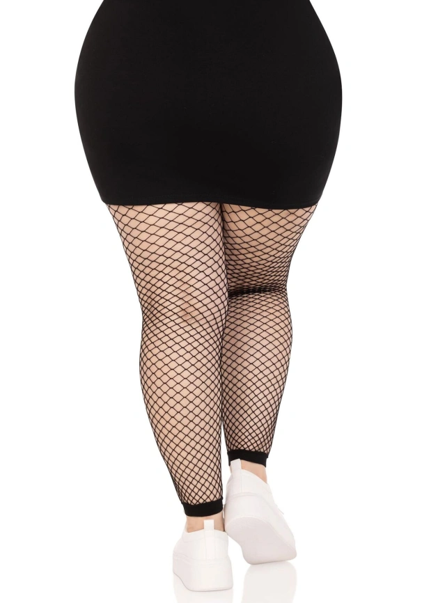 Колготки без стопы Leg Avenue Industrial Net footless tights, 1X/2X, черные, в сетку фото 5