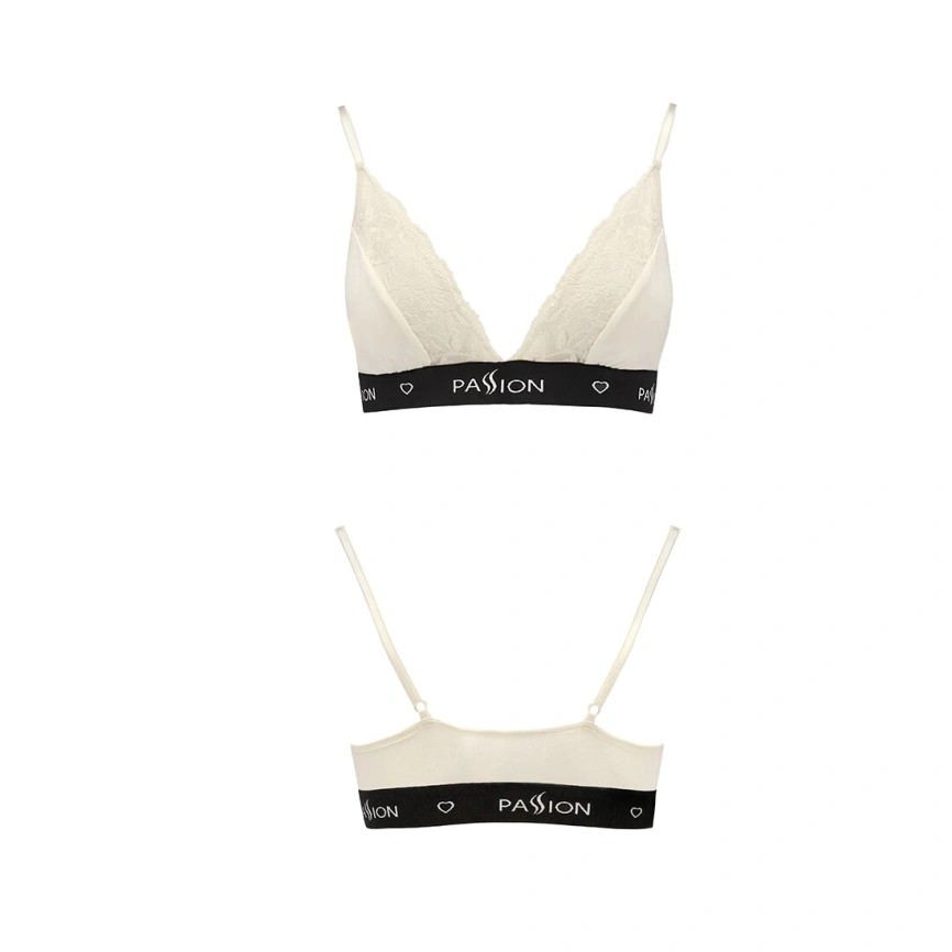 Эластичный топ с кружевом Passion PS001 TOP L, ecru фото 9