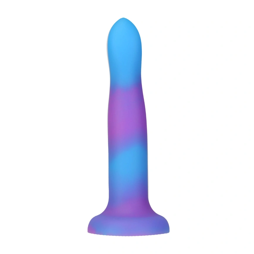 Светящийся в темноте фаллоимитатор ADDICTION Rave 8″ Glow in the Dark Dildo Blue Purple, 20,3 см фото 3
