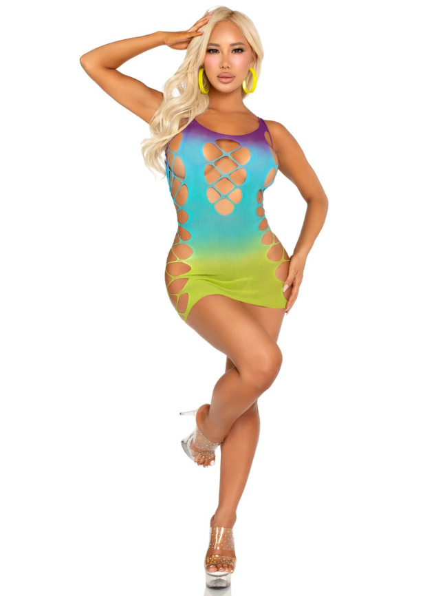 Сукня Leg Avenue Seamless Ombre Faux Lace Up Mini Dress One Size Ocean фото 4