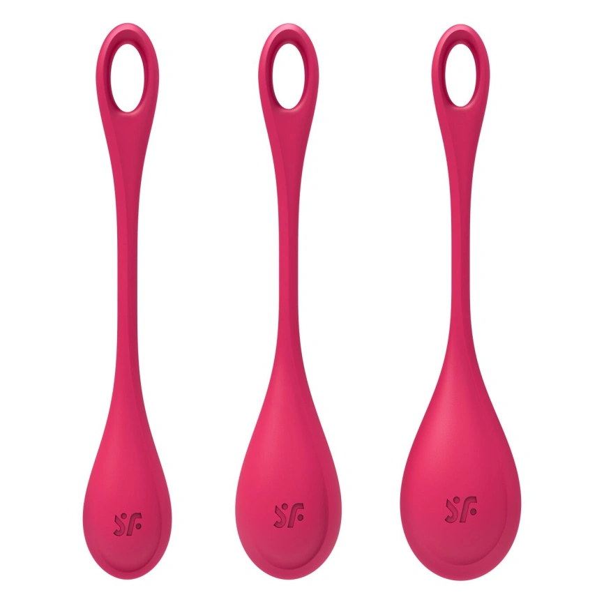 Набор йони бусин Satisfyer Yoni Power 1 Red, диаметр 2-2,5-3см, вес 22-46-74гр фото 4