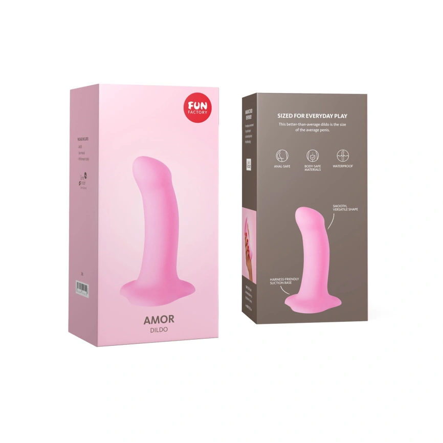 Фаллоимитатор Fun Factory AMOR, розовый, длина 14,6 см, диаметр 3,7 см, изогнутый фото 4
