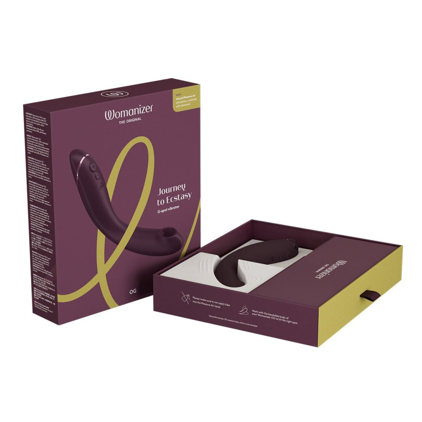 Вакуумний стимулятор для точки G та клітора з вібрацією Womanizer OG Aubergine, 12 рівнів, 3 режими фото 8