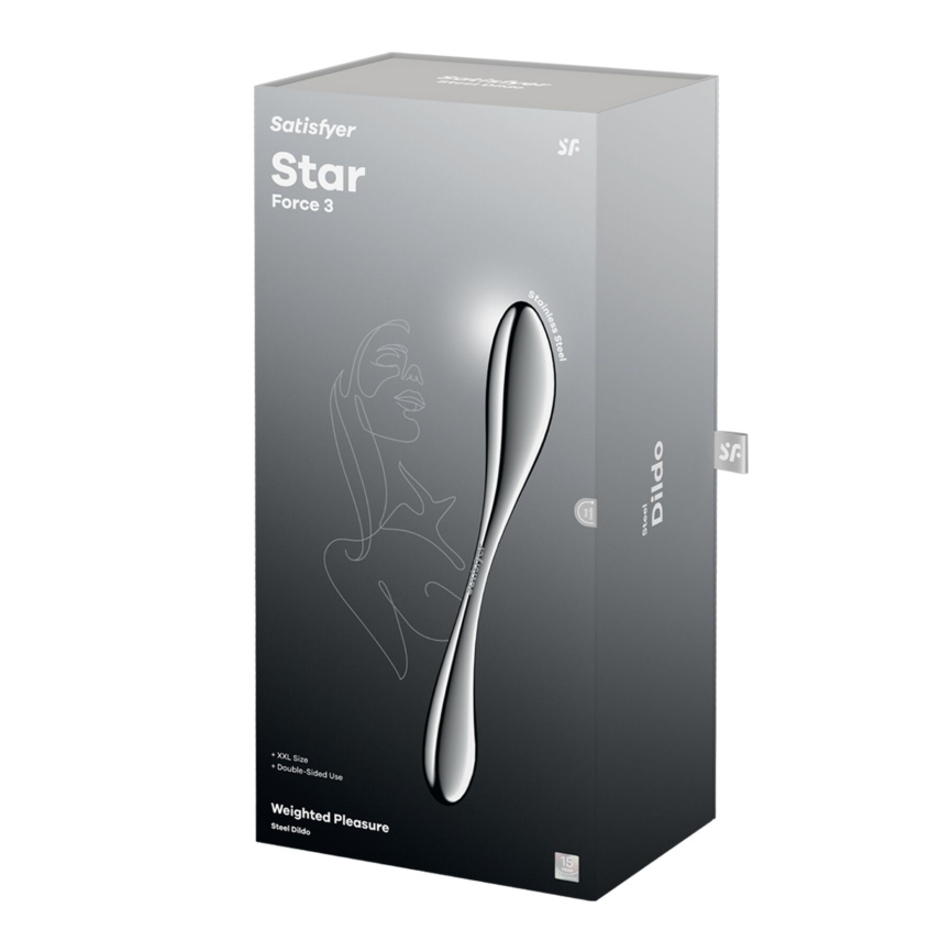 Металевий дилдо Satisfyer Star Force 3, двосторонній, можна нагрівати та охолоджувати, дуже важкий фото 5