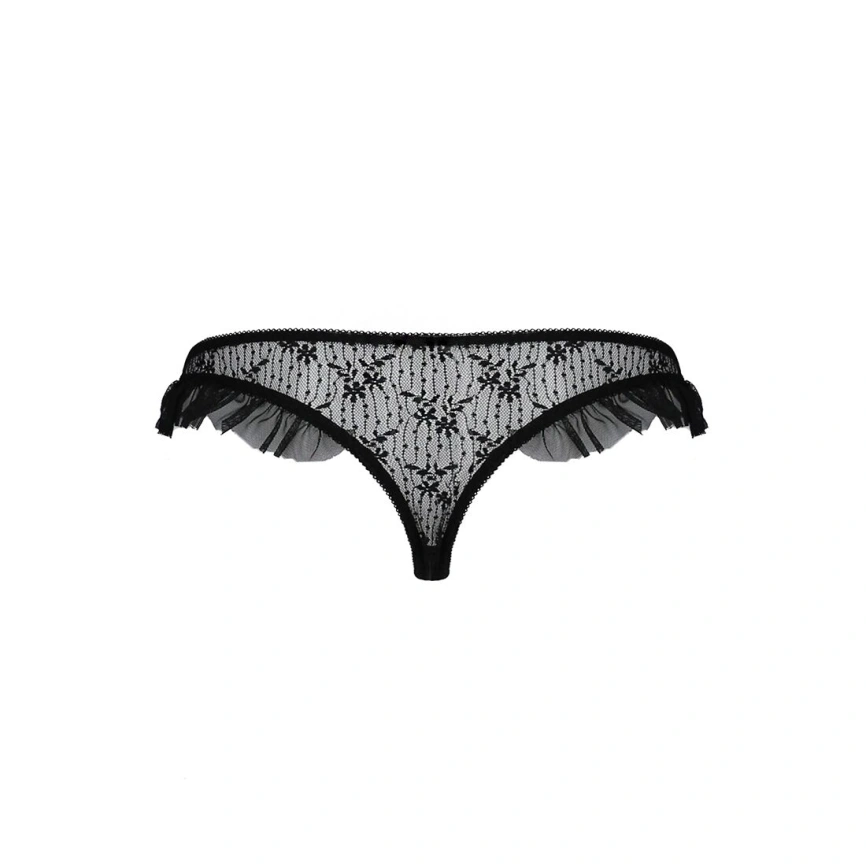 Трусики с оборками Passion Exclusive DONIA THONG L/XL, black фото 9