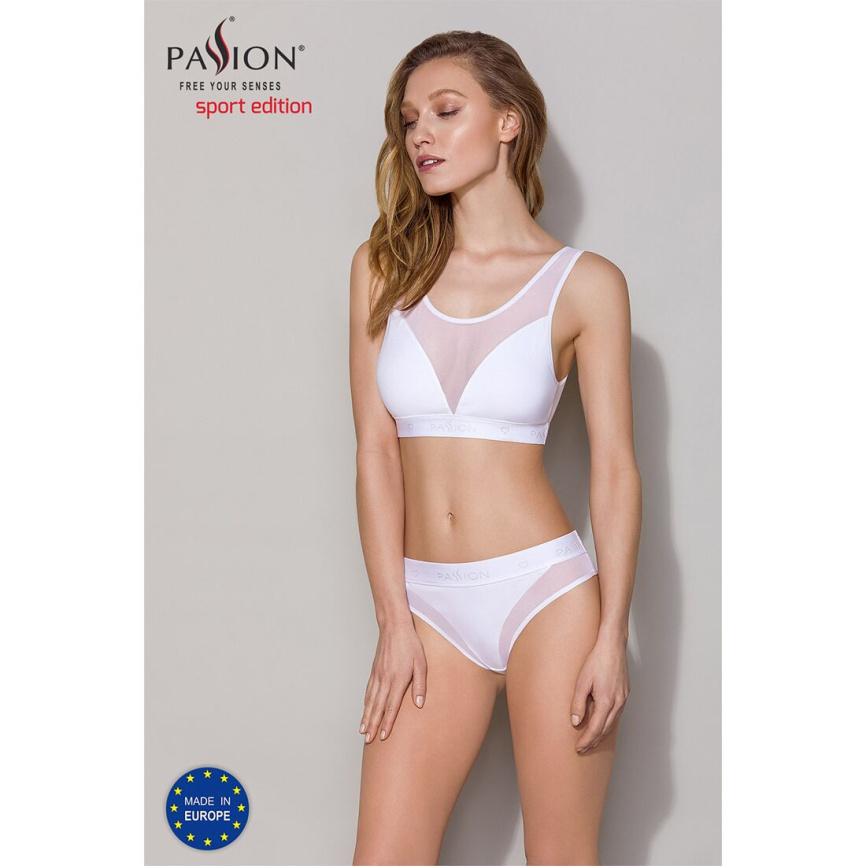 Трусики з прозорою вставкою Passion PS002 PANTIES XL, white фото 3