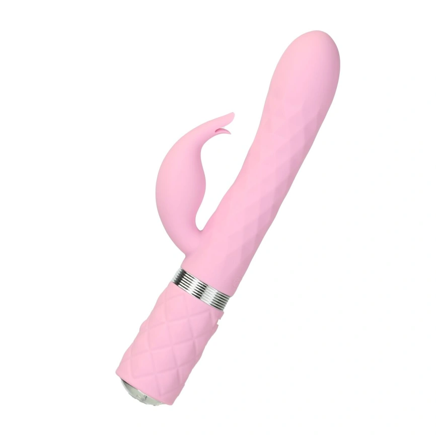 Роскошный кролик с ротацией и вибрацией Pillow Talk Lively, Pink, кристалл Сваровски фото 1
