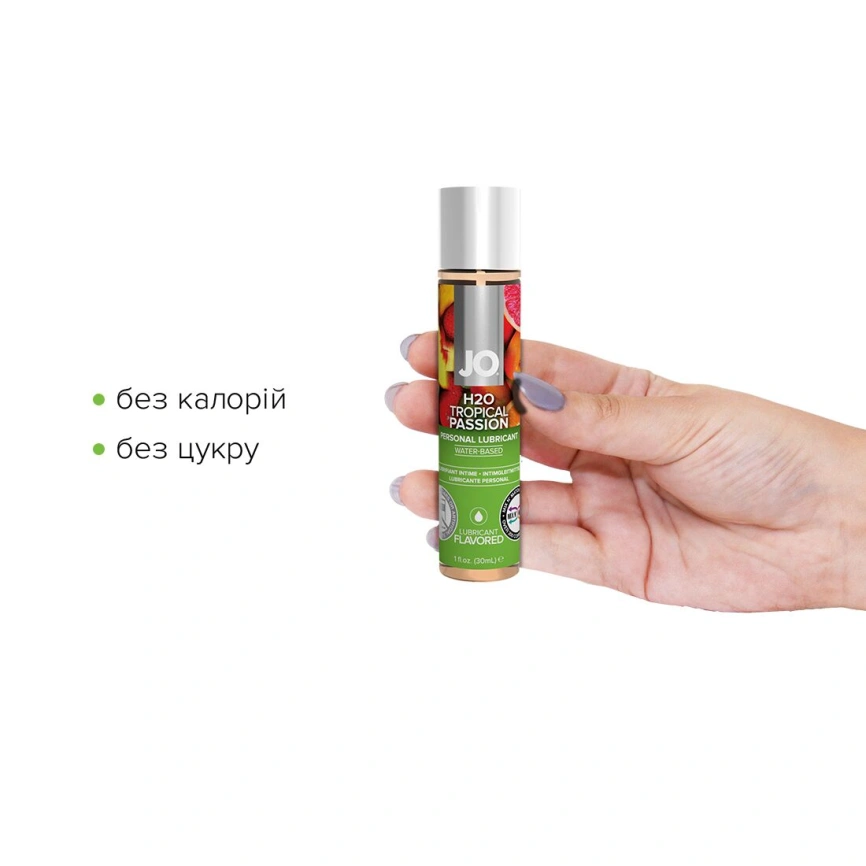 Смазка на водной основе JO H2O — Tropical Passion (30 мл) без сахара, растительный глицерин фото 7