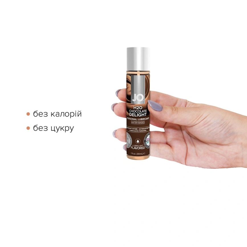 Смазка на водной основе JO H2O — Chocolate Delight (30 мл) без сахара, растительный глицерин фото 7