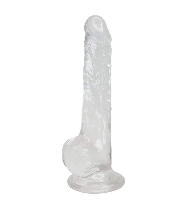 Прозорий фалоімітатор Alive Jelly Dildo Lusty, ТПЕ, присоска, діаметр 3,2см, довжина 18см фото 1